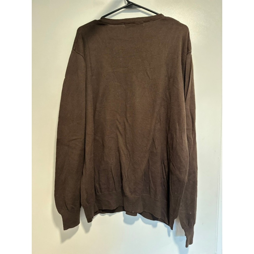 Old Navy Preppy V-Neck Pullover Sweater Sz:XXL Brown Classic Knit 100% Cotton - Picture 2 of 7
